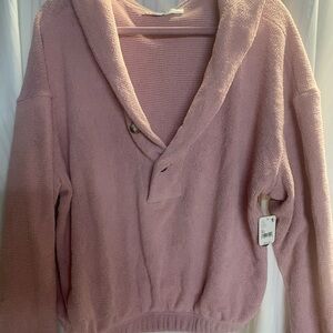 Free People Beach Terry Shaw collar top xl